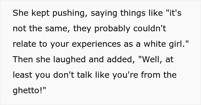 Alt text: Racist mom insults daughter’s girlfriend’s Black parents during dinner, leading to chaos and woman leaving in tears. Alt text: Racist mom insults daughter’s girlfriend’s Black parents during dinner, leading to chaos and woman leaving in tears.