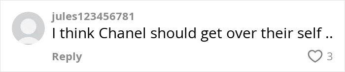 User comment expressing opinion on Chanel after rejection incident involving Jennifer Lopez and Bethenny Frankel. User comment expressing opinion on Chanel after rejection incident involving Jennifer Lopez and Bethenny Frankel.