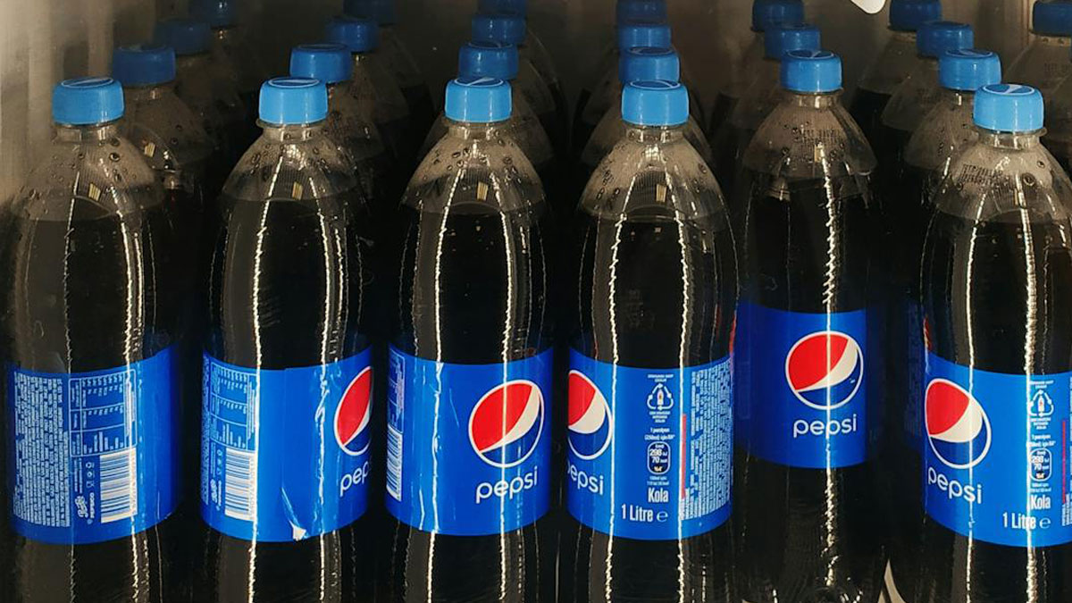 Rows of Pepsi bottles with blue caps and labels, representing PR campaigns and decisions that were complete fails.