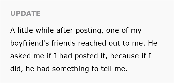 Text update about a woman learning her boyfriend's true character after her mother’s death reveals heartbreak.