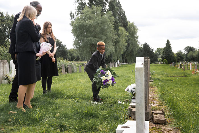 Stepkids feeling hurt and abandoned as widow chooses to bury late husband with his first wife and child at cemetery. Stepkids feeling hurt and abandoned as widow chooses to bury late husband with his first wife and child at cemetery.