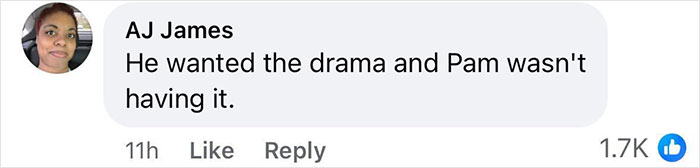 Comment from AJ James saying Pam wasn't having the drama after fans accused Meghan Markle of ripping off her cooking show. Comment from AJ James saying Pam wasn't having the drama after fans accused Meghan Markle of ripping off her cooking show.