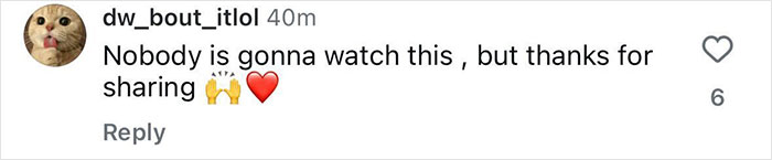 Screenshot of an Instagram comment with a cat profile picture reacting to Sydney Sweeney social media post after Genes ad backlash. Screenshot of an Instagram comment with a cat profile picture reacting to Sydney Sweeney social media post after Genes ad backlash.