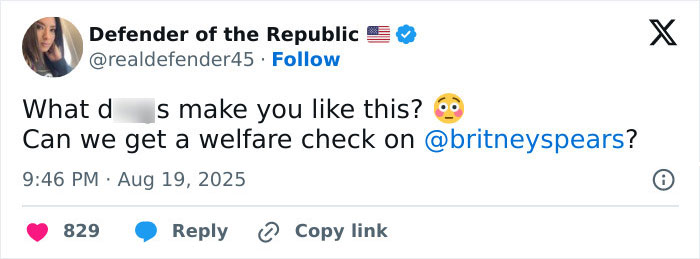 Tweet expressing concern and calling for intervention regarding Britney Spears after a wild video from a messy house. Tweet expressing concern and calling for intervention regarding Britney Spears after a wild video from a messy house.