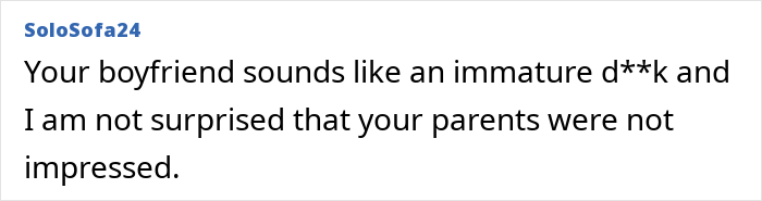 Woman Won't Take The Blame For A Ruined First Meeting With Her Parents After BF Parties Too Hard