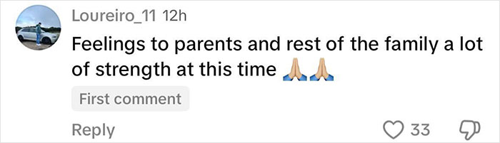 Comment expressing sympathy and wishing supernatural strength to parents after a 2-year-old drowns while dad streams Comment expressing sympathy and wishing supernatural strength to parents after a 2-year-old drowns while dad streams