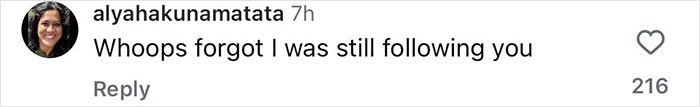 A social media comment displaying a sarcastic message from user alyahakunamatata, seen 7 hours ago with 216 likes. A social media comment displaying a sarcastic message from user alyahakunamatata, seen 7 hours ago with 216 likes.