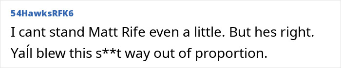 Screenshot of a user comment discussing comedian Matt Rifeâs support for Sydney Sweeney amid viral backlash. Screenshot of a user comment discussing comedian Matt Rifeâs support for Sydney Sweeney amid viral backlash.