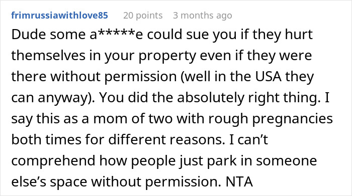 Comment expressing support for a young woman threatening cops over a pregnant woman’s parking space rights. Comment expressing support for a young woman threatening cops over a pregnant woman’s parking space rights.