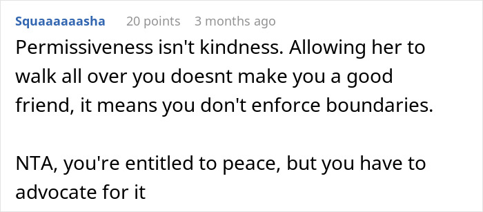 Screenshot of an online comment discussing boundaries and peace in relation to rowdy kids at social events. Screenshot of an online comment discussing boundaries and peace in relation to rowdy kids at social events.