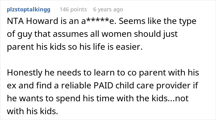 Screenshot of a Reddit comment discussing a guy accusing sister of being a stranger to his kids after refusing childcare. Screenshot of a Reddit comment discussing a guy accusing sister of being a stranger to his kids after refusing childcare.