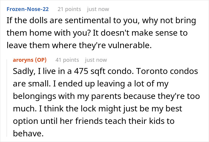 Woman catches guest sneaking into her room and stops her before her kid opens a collector doll, protecting precious belongings. Woman catches guest sneaking into her room and stops her before her kid opens a collector doll, protecting precious belongings.