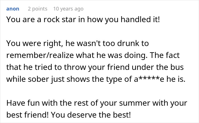 Comment on a forum post reacting to a guy pretending to be single at a party and making dumb excuses when confronted by his girlfriend. Comment on a forum post reacting to a guy pretending to be single at a party and making dumb excuses when confronted by his girlfriend.