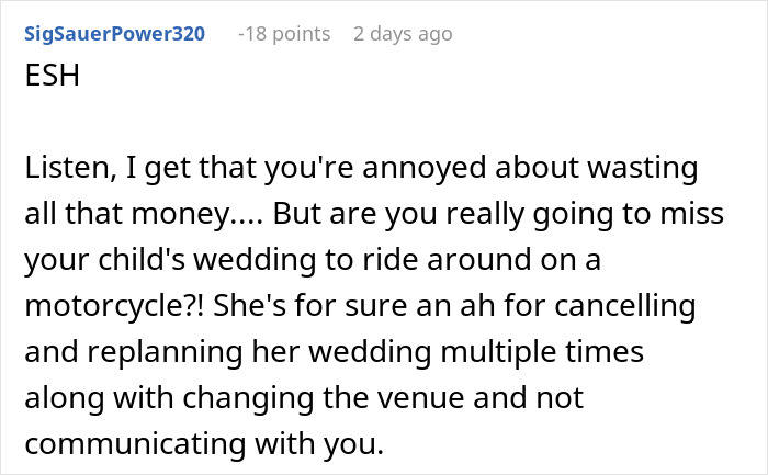 Man spends $22,500 on daughter’s failed wedding while skipping his own wedding to hang out with friends. Man spends $22,500 on daughter’s failed wedding while skipping his own wedding to hang out with friends.