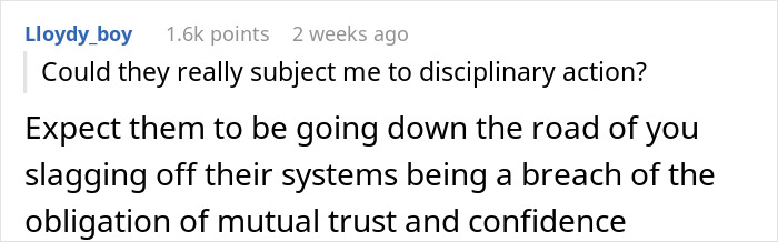 Reddit user questions disciplinary action related to worker disciplined ChatGPT slurs and trust breaches in system use. Reddit user questions disciplinary action related to worker disciplined ChatGPT slurs and trust breaches in system use.