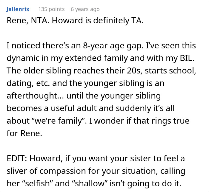 Comment discussing family dynamics and sibling conflicts after refusal of childcare duties by sister accused of being stranger to kids Comment discussing family dynamics and sibling conflicts after refusal of childcare duties by sister accused of being stranger to kids
