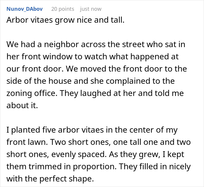 Homeowner laughs at entitled neighbor after being asked to move their fence for a better view.