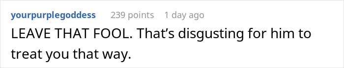 Comment on Reddit expressing support and criticizing the partner's treatment of a heavily pregnant woman stuck in the bathtub. Comment on Reddit expressing support and criticizing the partner's treatment of a heavily pregnant woman stuck in the bathtub.