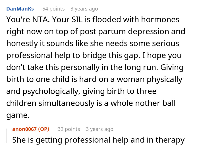 Text message conversation discussing postpartum lady struggling with hormones and depression while caring for triplets. Text message conversation discussing postpartum lady struggling with hormones and depression while caring for triplets.