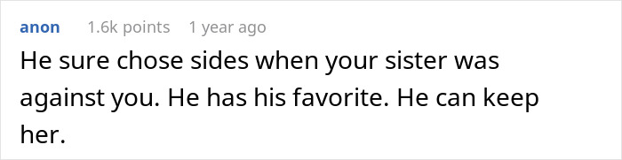 Comment discussing a woman’s old fight with stepsister and her decision to cut ties with her entire family years later. Comment discussing a woman’s old fight with stepsister and her decision to cut ties with her entire family years later.