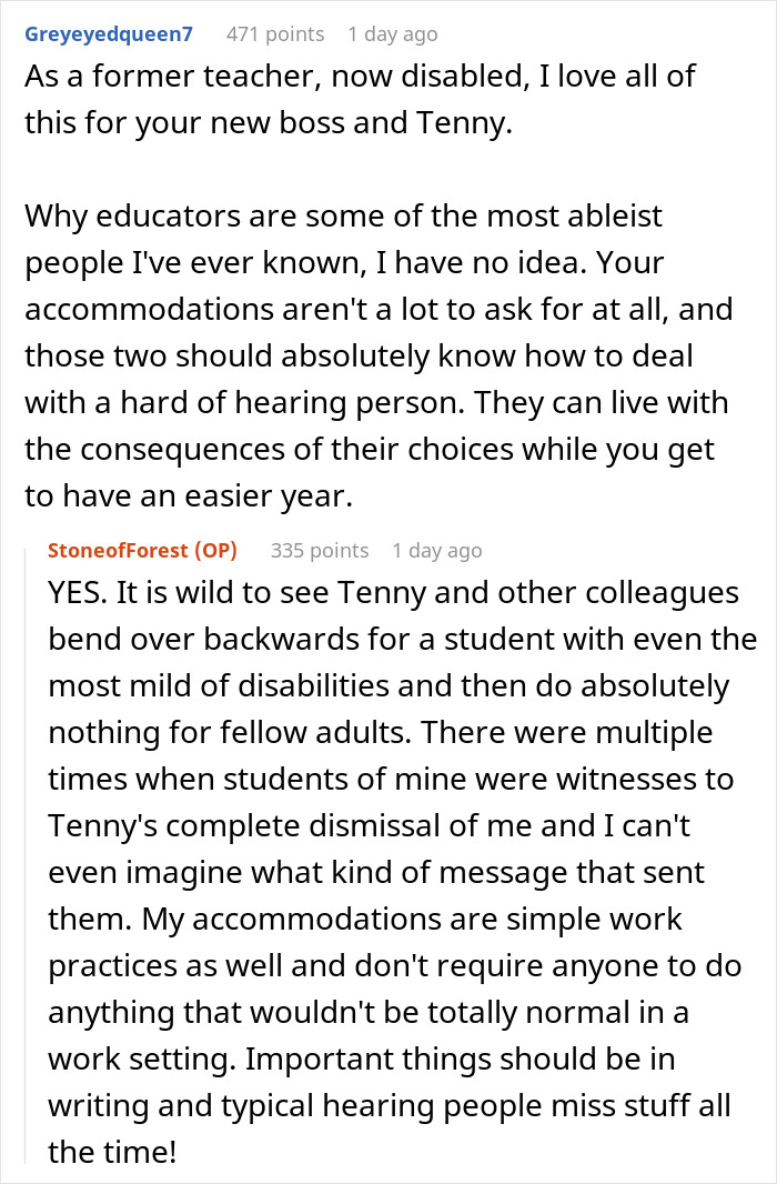 Screenshot of a Reddit conversation where users discuss workplace challenges related to job theft and comeuppance. Screenshot of a Reddit conversation where users discuss workplace challenges related to job theft and comeuppance.