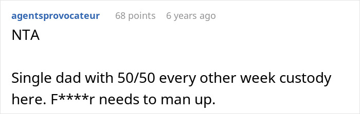 Screenshot of an online comment discussing a single dad and accusing sister of being a stranger to his kids over childcare refusal. Screenshot of an online comment discussing a single dad and accusing sister of being a stranger to his kids over childcare refusal.