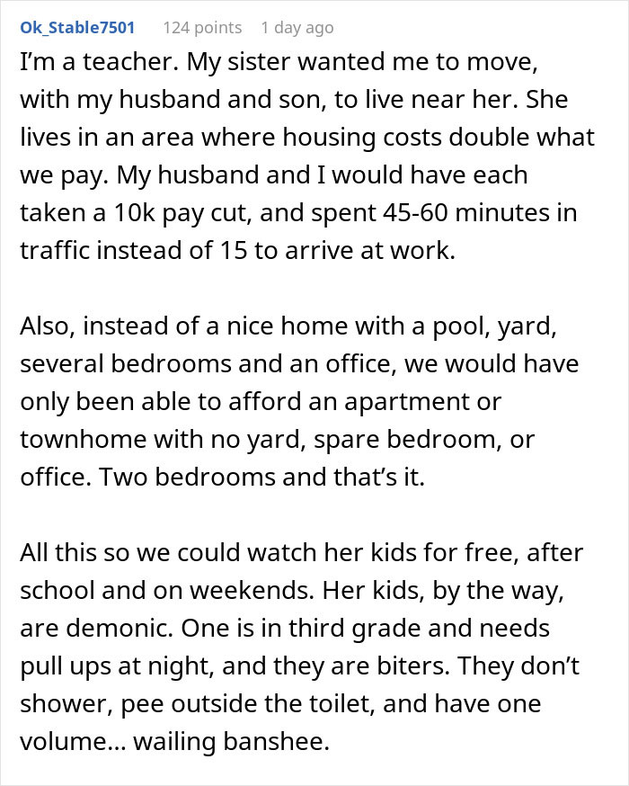 Reddit post discussing the challenges of unpaid babysitting and the value of babysitters’ living wage. Reddit post discussing the challenges of unpaid babysitting and the value of babysitters’ living wage.