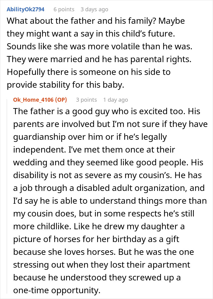 Reddit discussion about family feud after lady encourages disabled daughter to get pregnant, sparking controversy. Reddit discussion about family feud after lady encourages disabled daughter to get pregnant, sparking controversy.