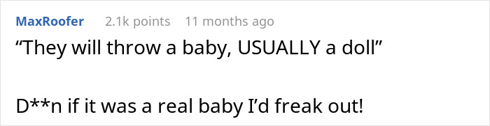 Comment about tourists encountering common tourist traps mentioning a staged baby doll scenario and reactions online. Comment about tourists encountering common tourist traps mentioning a staged baby doll scenario and reactions online.