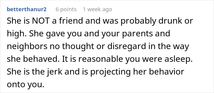 Screenshot of a social media comment discussing a teen showing up at best friend’s door late at night confused about being unwelcome. Screenshot of a social media comment discussing a teen showing up at best friend’s door late at night confused about being unwelcome.