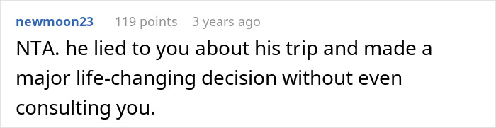 Reddit comment criticizing a man who promised a quiet life with two kids but unexpectedly brought home a bonus stepdaughter. Reddit comment criticizing a man who promised a quiet life with two kids but unexpectedly brought home a bonus stepdaughter.