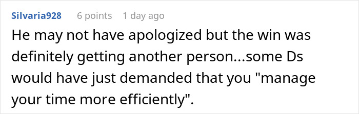 Screenshot of a Reddit comment discussing a manager calling a woman useless and the woman getting schooled in a work context. Screenshot of a Reddit comment discussing a manager calling a woman useless and the woman getting schooled in a work context.
