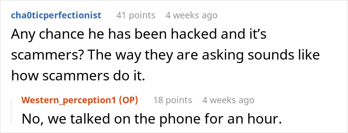 Two friends reconnect in a phone call two decades later, discussing concerns about possible scams. Two friends reconnect in a phone call two decades later, discussing concerns about possible scams.