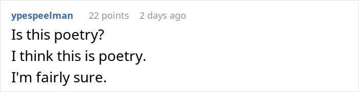 Comment on forum with user ypespeelman questioning if the text is poetry, stating I think this is poetry, I'm fairly sure. Comment on forum with user ypespeelman questioning if the text is poetry, stating I think this is poetry, I'm fairly sure.