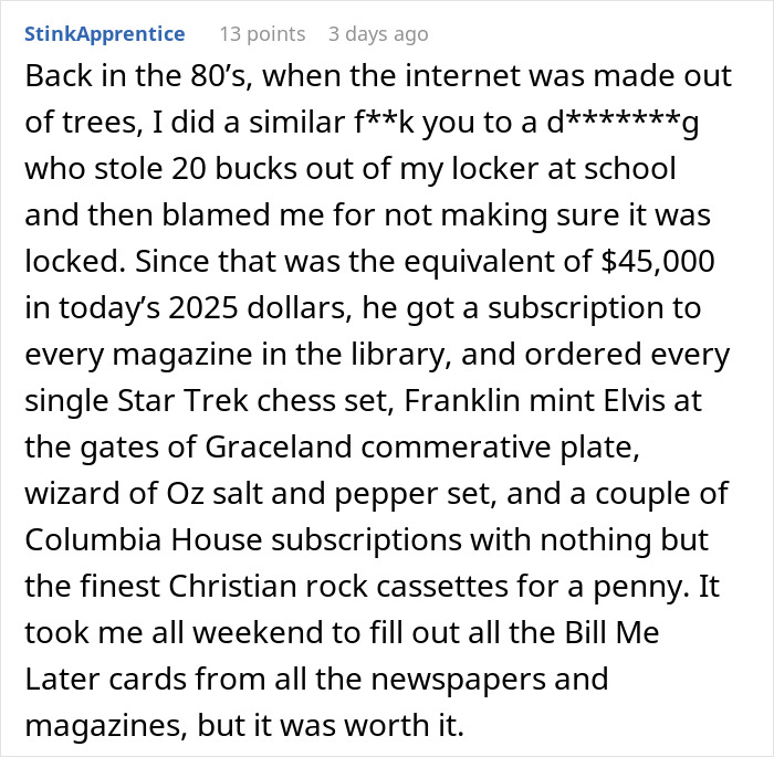 Comment from user describing a creative way to get karma against a difficult person causing trouble for a grieving employee. Comment from user describing a creative way to get karma against a difficult person causing trouble for a grieving employee.