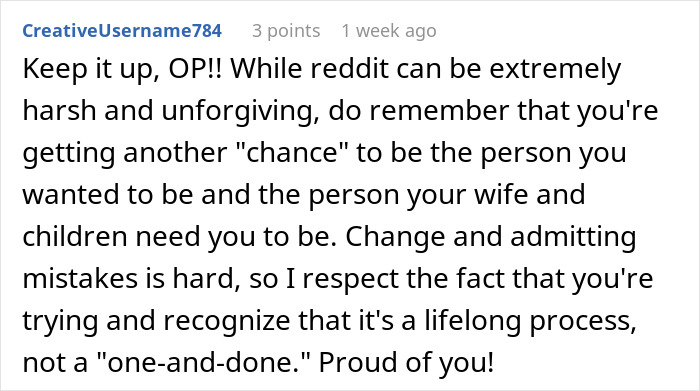 Reddit user encourages perseverance after man tells wife she couldn’t do it without him, highlighting her proving him wrong.