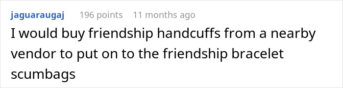 Screenshot of a comment discussing a humorous idea related to common tourist traps and vendors. Screenshot of a comment discussing a humorous idea related to common tourist traps and vendors.