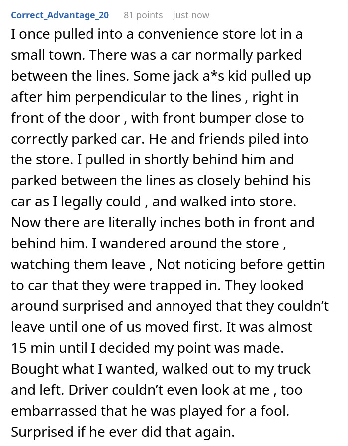 Person Leaves Mall But Finds Their Car Parked In, Gets Ice-Cold Revenge On Jerk Who Did It