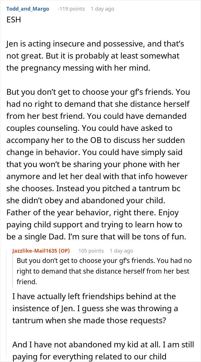 Reddit discussion about man giving pregnant girlfriend an ultimatum due to her insecurities and relationship struggles. Reddit discussion about man giving pregnant girlfriend an ultimatum due to her insecurities and relationship struggles.