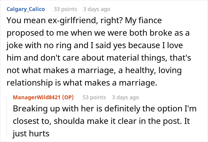 Online discussion about man’s dream proposal ending in heartbreak as girlfriend wants a rich husband, not a hardworking partner.