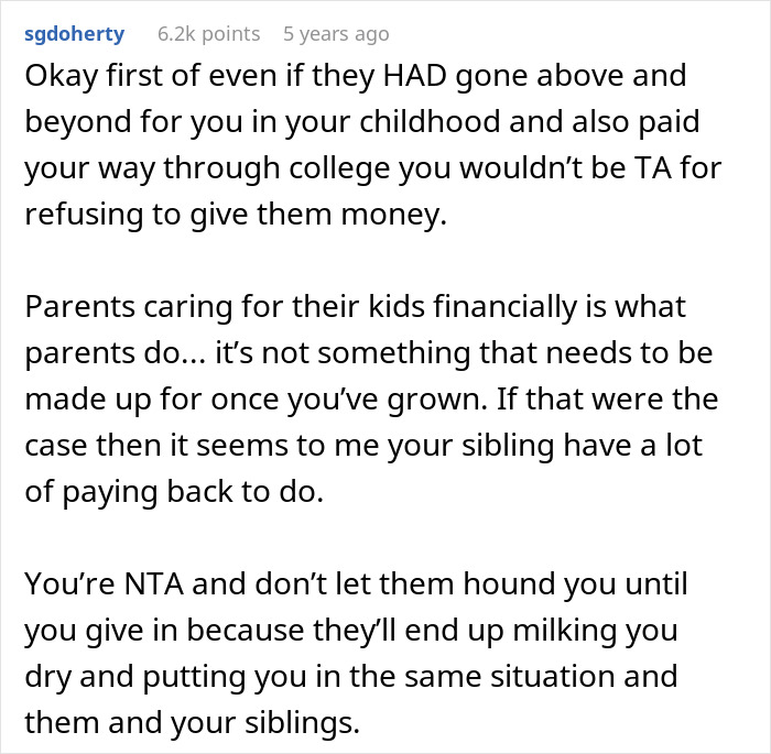 Woman refuses to hand over her entire savings as parents claim the money is rightfully theirs in a financial dispute. Woman refuses to hand over her entire savings as parents claim the money is rightfully theirs in a financial dispute.