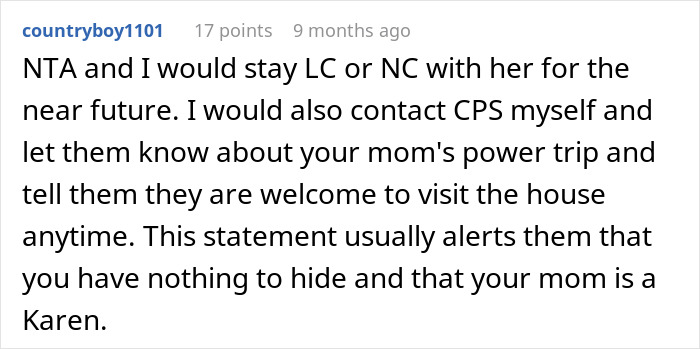 Comment warning about grandma’s threat to contact CPS over unborn baby, advising caution and communication with authorities. Comment warning about grandma’s threat to contact CPS over unborn baby, advising caution and communication with authorities.