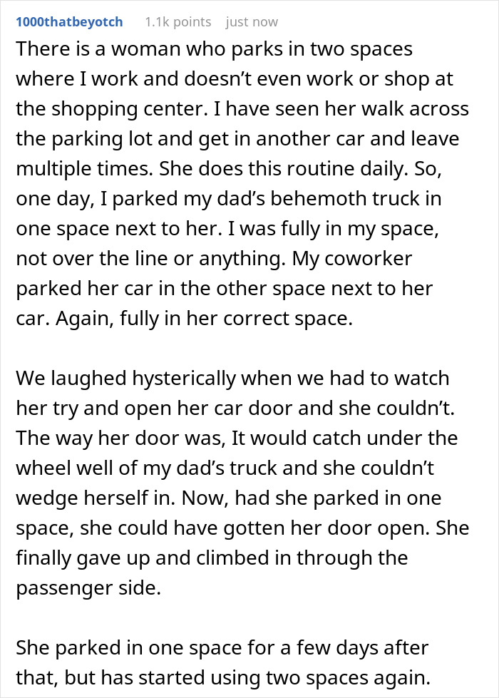 Person Leaves Mall But Finds Their Car Parked In, Gets Ice-Cold Revenge On Jerk Who Did It