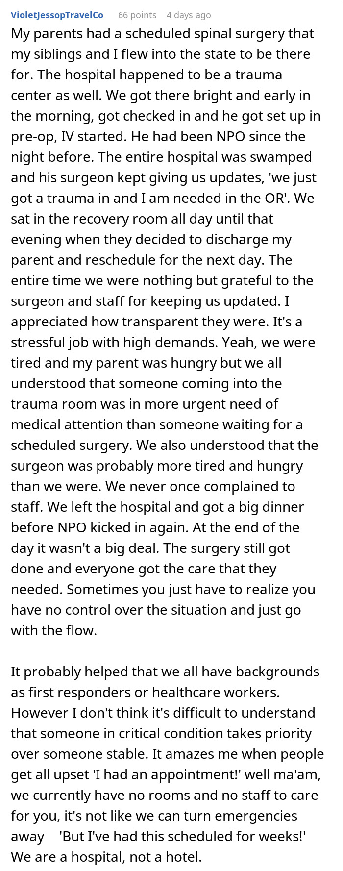 Woman prioritizes brunch date over dad’s surgery, telling the surgeon he’s the one who should wait in a medical setting. Woman prioritizes brunch date over dad’s surgery, telling the surgeon he’s the one who should wait in a medical setting.