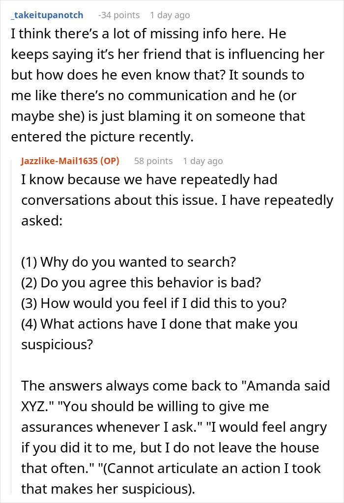 Reddit conversation highlighting a man giving his pregnant girlfriend an ultimatum over insecurity and trust issues. Reddit conversation highlighting a man giving his pregnant girlfriend an ultimatum over insecurity and trust issues.