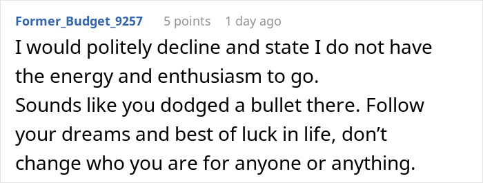 Screenshot of a forum comment advising to politely decline and stay true to oneself after receiving an unexpected second interview email. Screenshot of a forum comment advising to politely decline and stay true to oneself after receiving an unexpected second interview email.