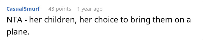 Screenshot of a comment about a mom taking kids on a 9-hour flight and facing challenges from a sibling’s perspective. Screenshot of a comment about a mom taking kids on a 9-hour flight and facing challenges from a sibling’s perspective.
