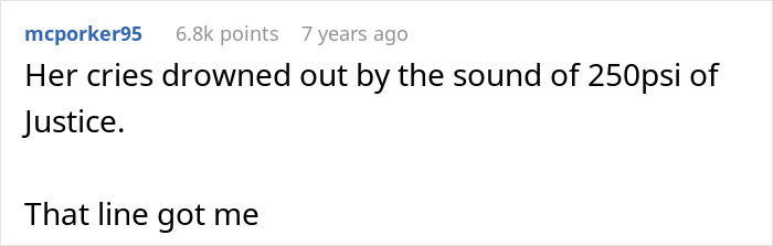 Comment about lady in brand new Lexus skipping air pump line and facing petty justice at the curb.