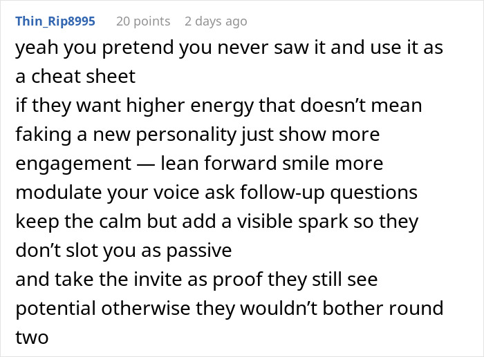 Text showing advice to stay engaged and positive after receiving an email about a second interview and unexpected video file. Text showing advice to stay engaged and positive after receiving an email about a second interview and unexpected video file.