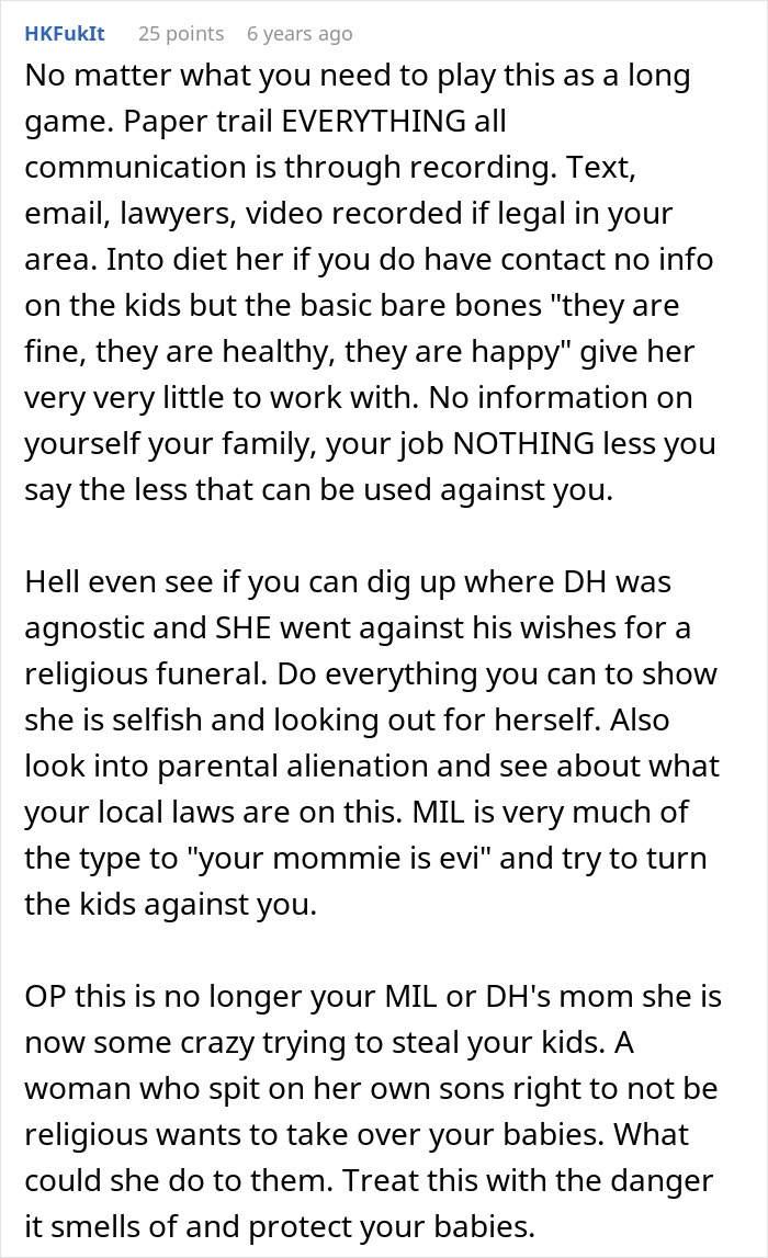 Text advice on legal strategy for widow wanting to move abroad with kids amid MIL court threats and parental alienation concerns. Text advice on legal strategy for widow wanting to move abroad with kids amid MIL court threats and parental alienation concerns.